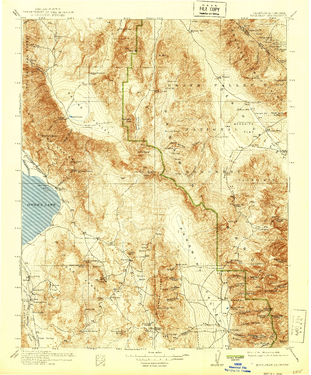 USGS 1:250000-SCALE QUADRANGLE FOR BALLARAT, CA 1913