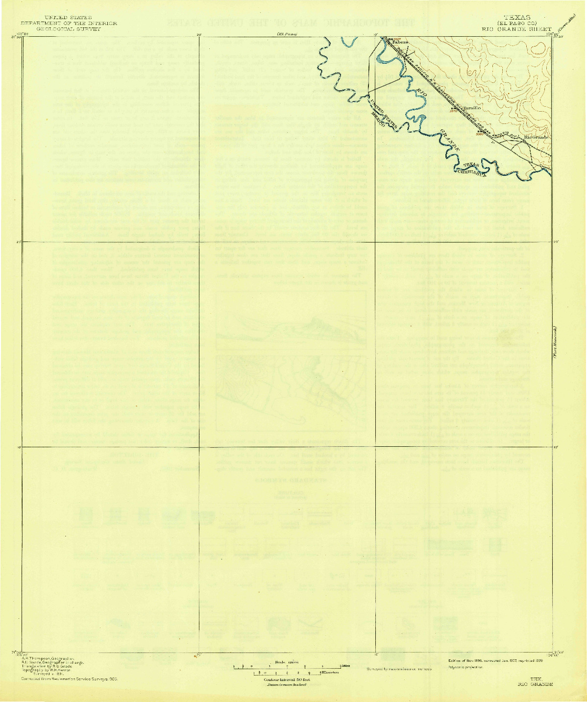 USGS 1:125000-SCALE QUADRANGLE FOR RIO GRANDE, TX 1896