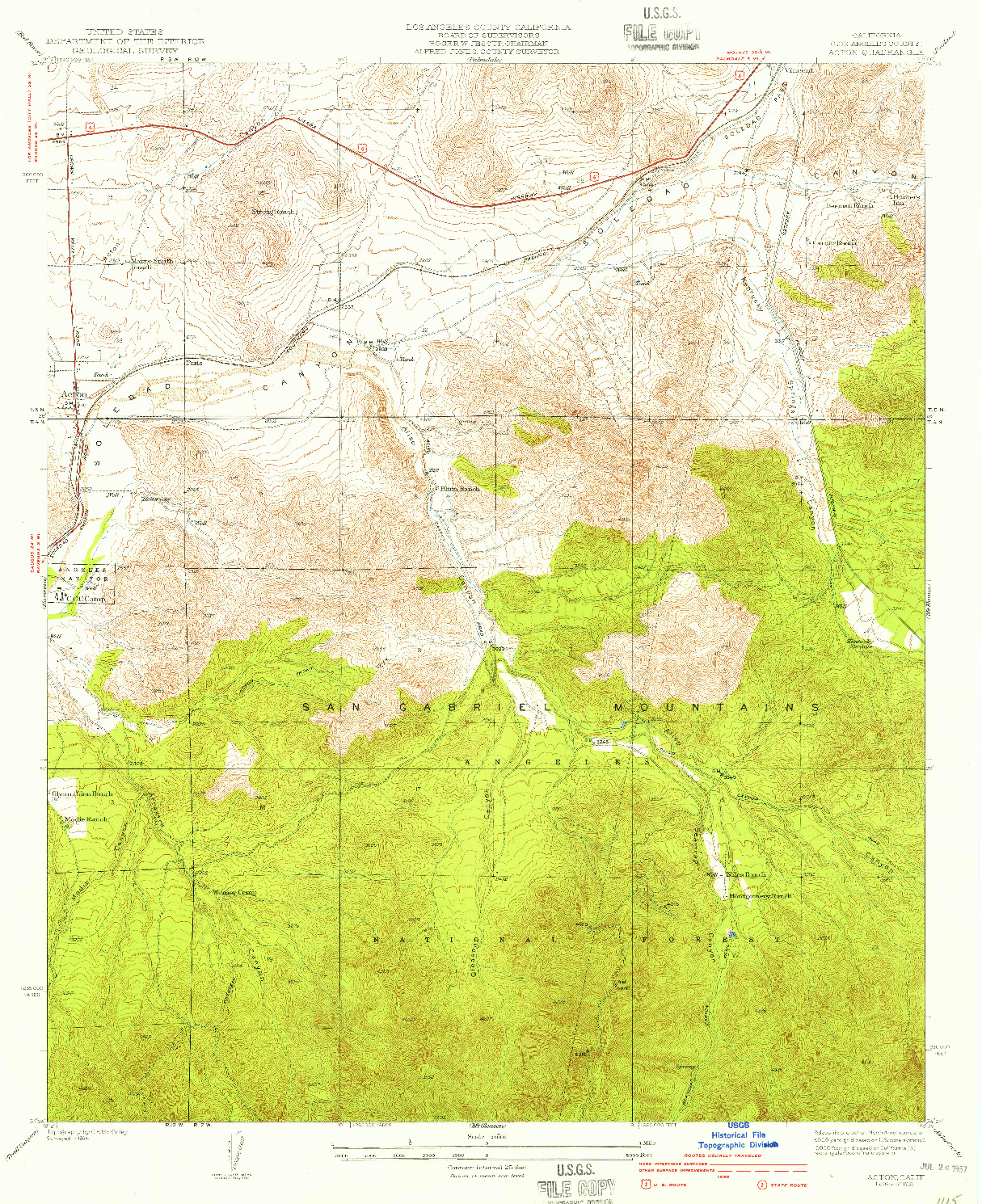USGS 1:24000-SCALE QUADRANGLE FOR ACTON, CA 1939