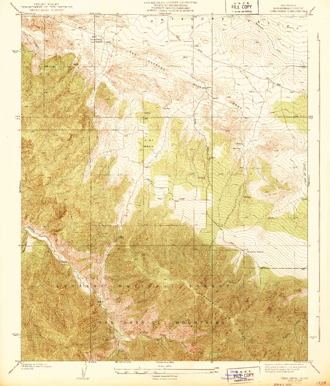 USGS 1:24000-SCALE QUADRANGLE FOR CIMA MESA, CA 1939