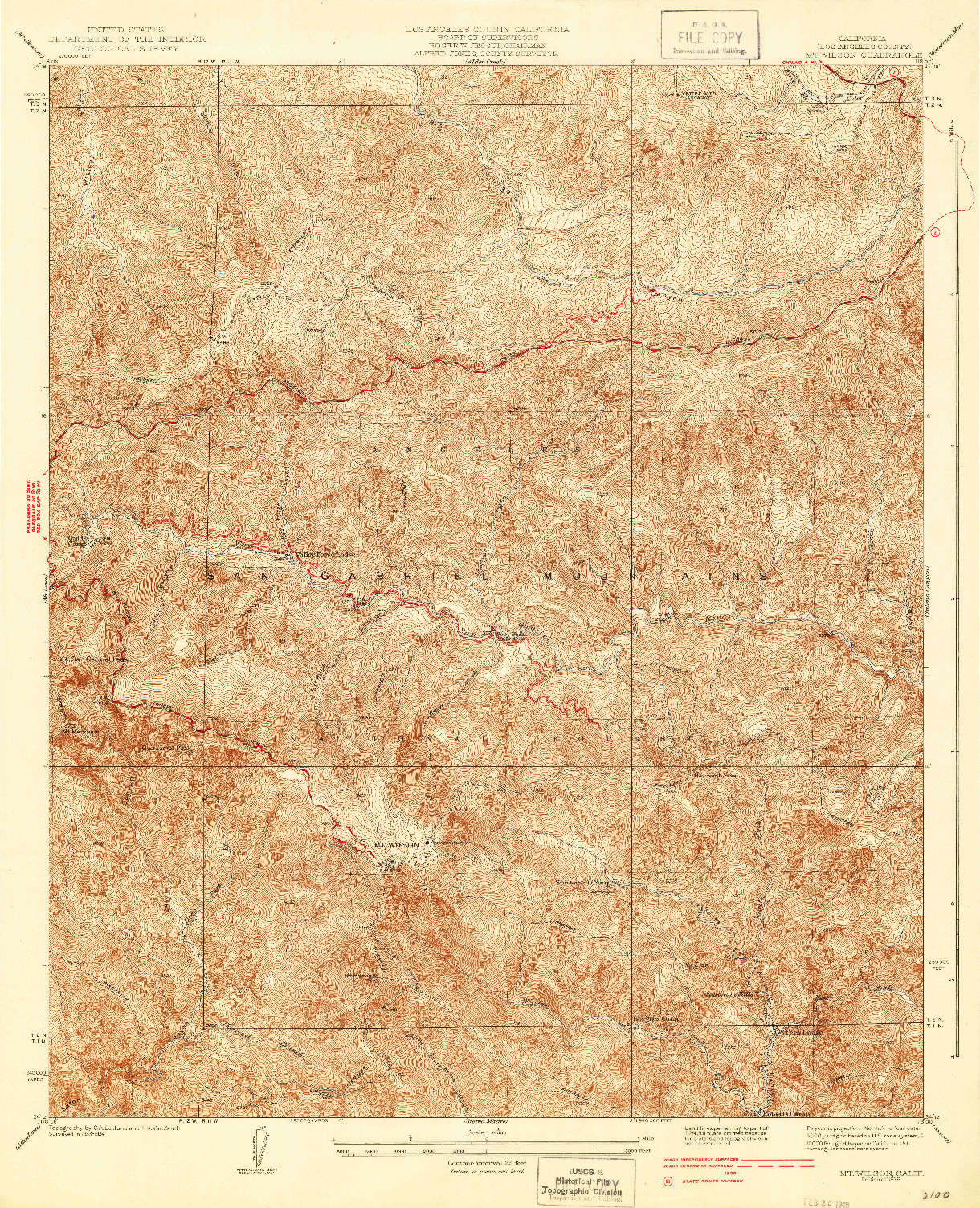 USGS 1:24000-SCALE QUADRANGLE FOR MT. WILSON, CA 1939