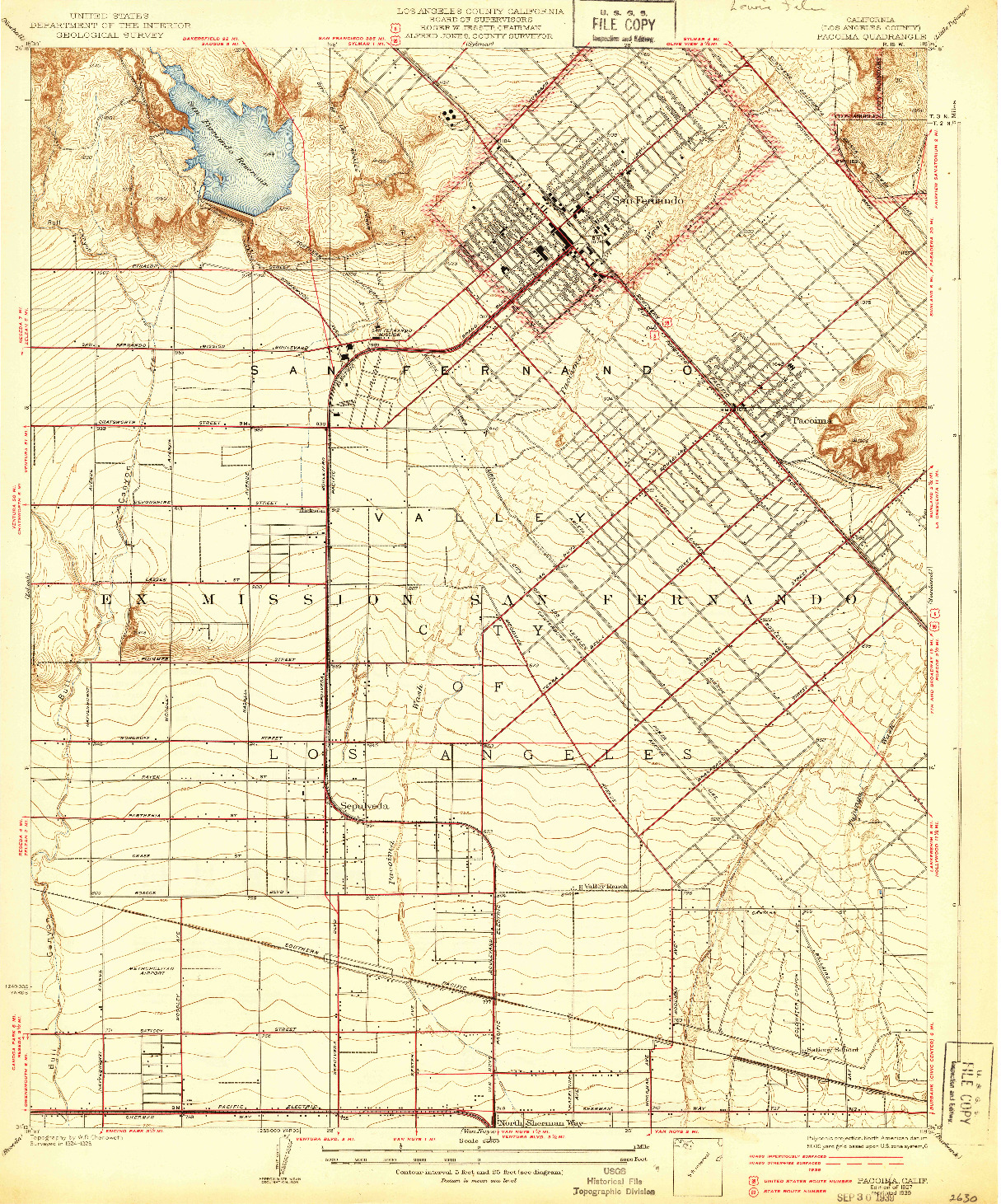 USGS 1:24000-SCALE QUADRANGLE FOR PACOIMA, CA 1927