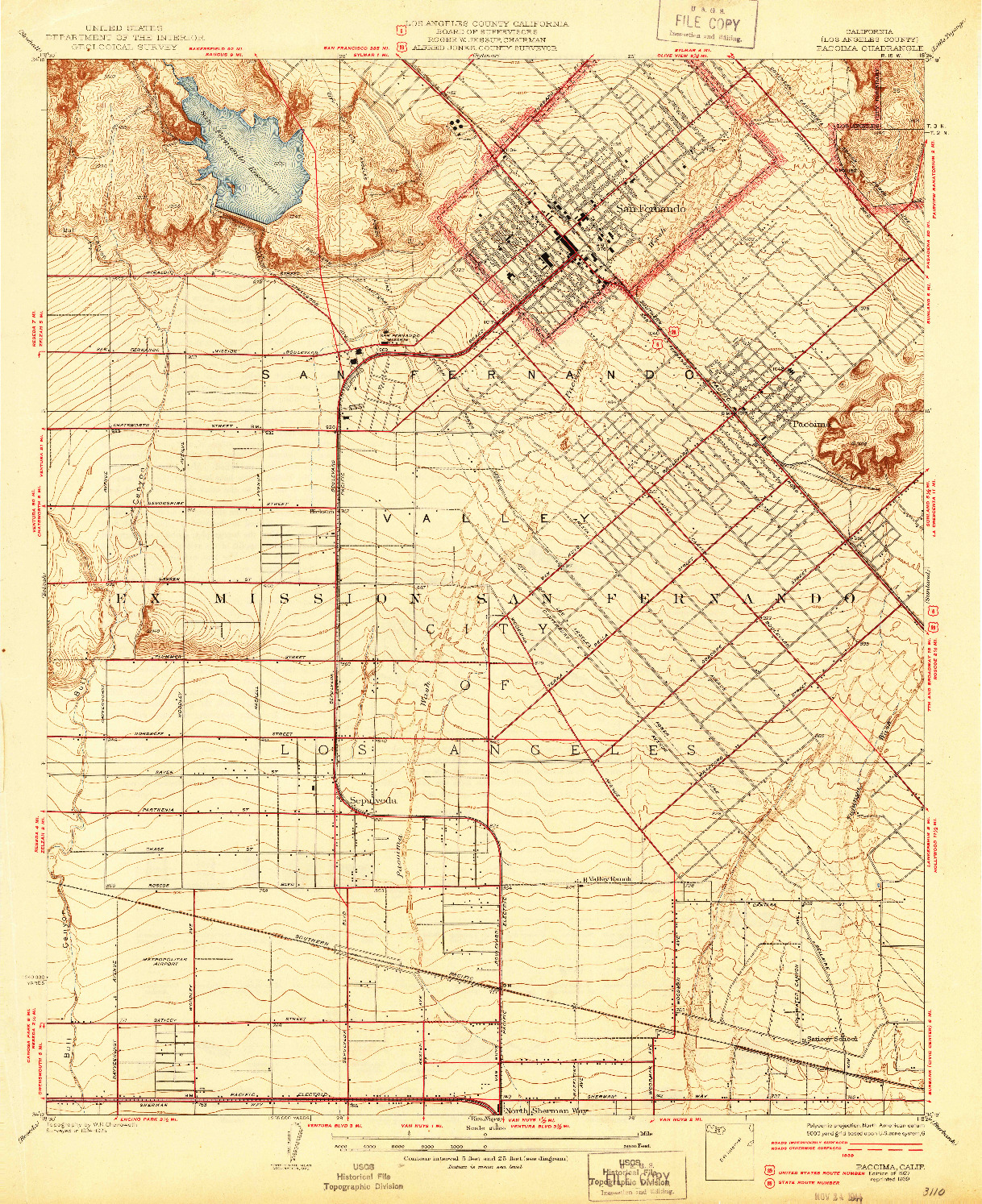 USGS 1:24000-SCALE QUADRANGLE FOR PACOIMA, CA 1927