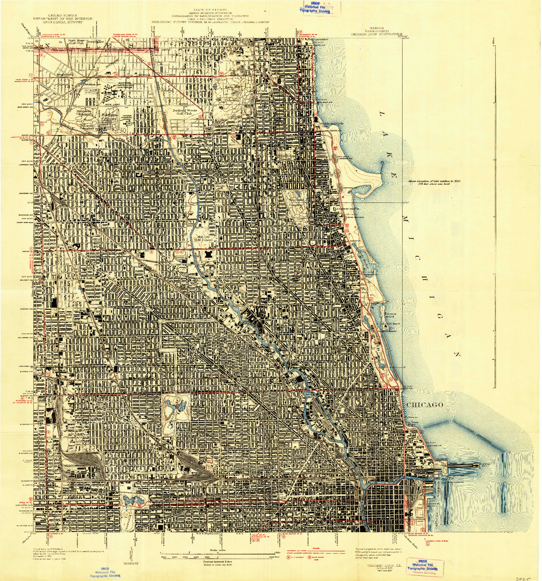 USGS 1:24000-SCALE QUADRANGLE FOR CHICAGO LOOP, IL 1929
