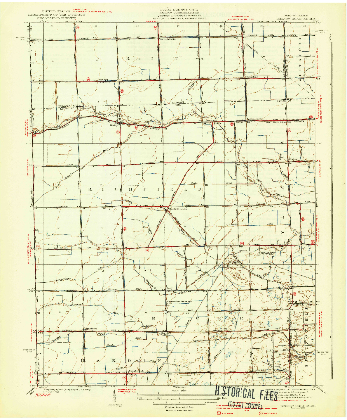 USGS 1:31680-SCALE QUADRANGLE FOR BERKEY, OH 1939