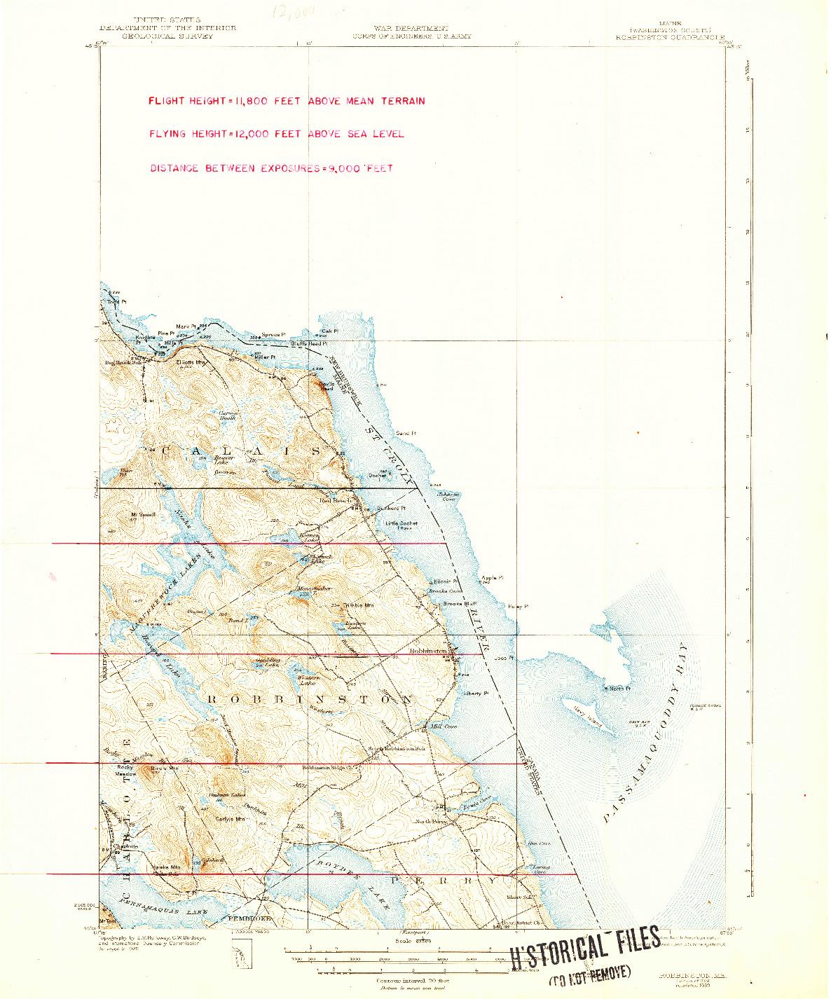 USGS 1:62500-SCALE QUADRANGLE FOR ROBBINSTON, ME 1931