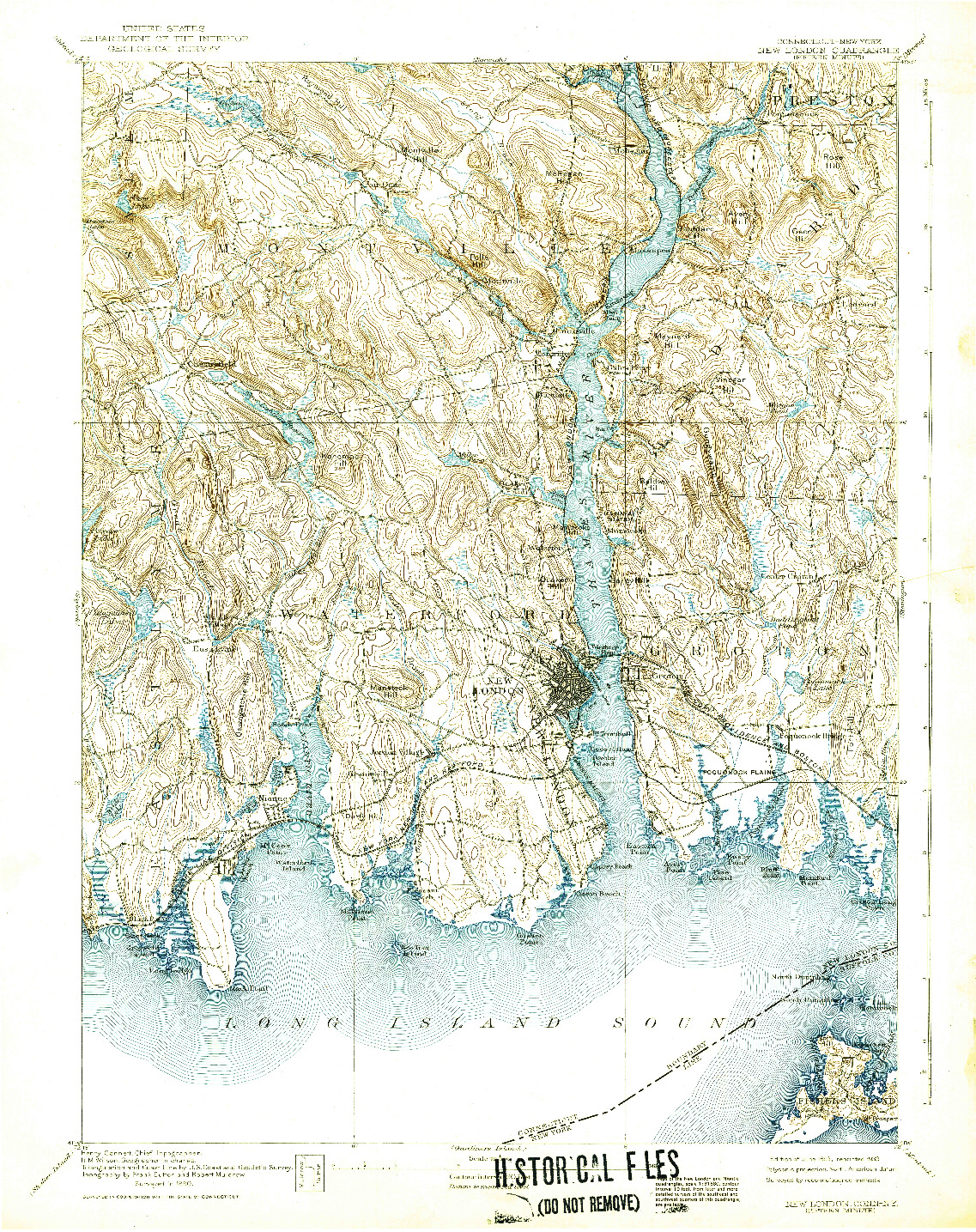 USGS 1:62500-SCALE QUADRANGLE FOR NEW LONDON, CT 1893