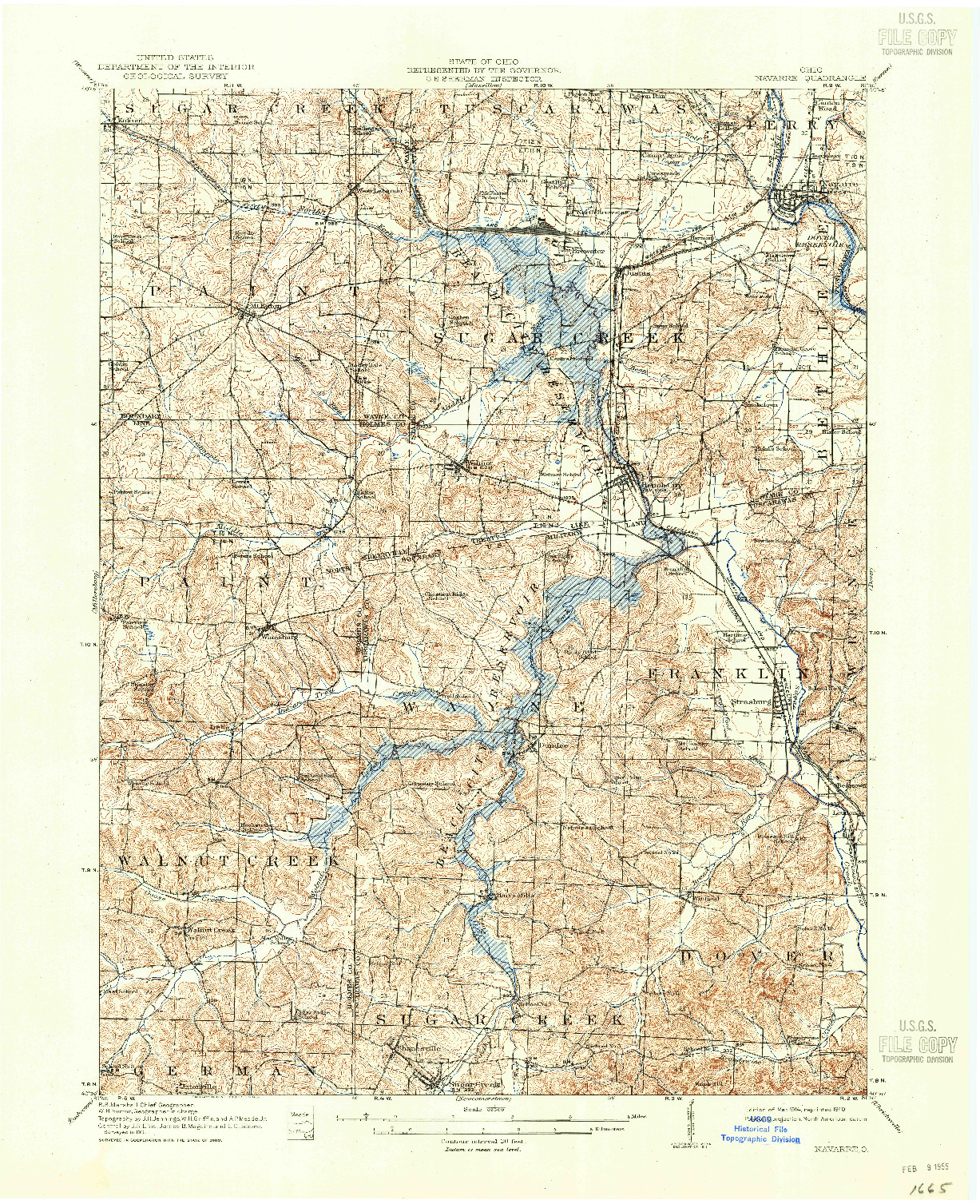 USGS 1:62500-SCALE QUADRANGLE FOR NAVARRE, OH 1914