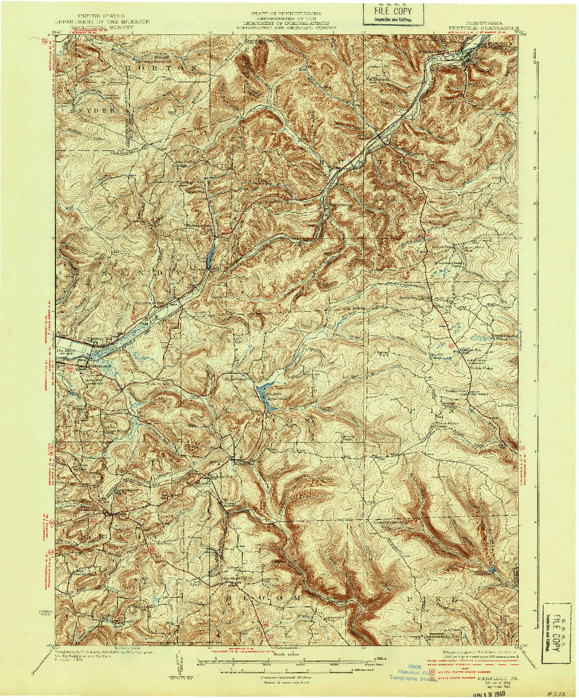 USGS 1:62500-SCALE QUADRANGLE FOR PENFIELD, PA 1932