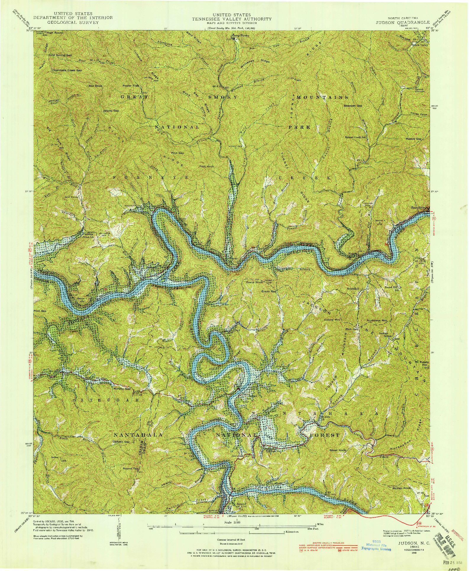 USGS 1:24000-SCALE QUADRANGLE FOR JUDSON, NC 1940