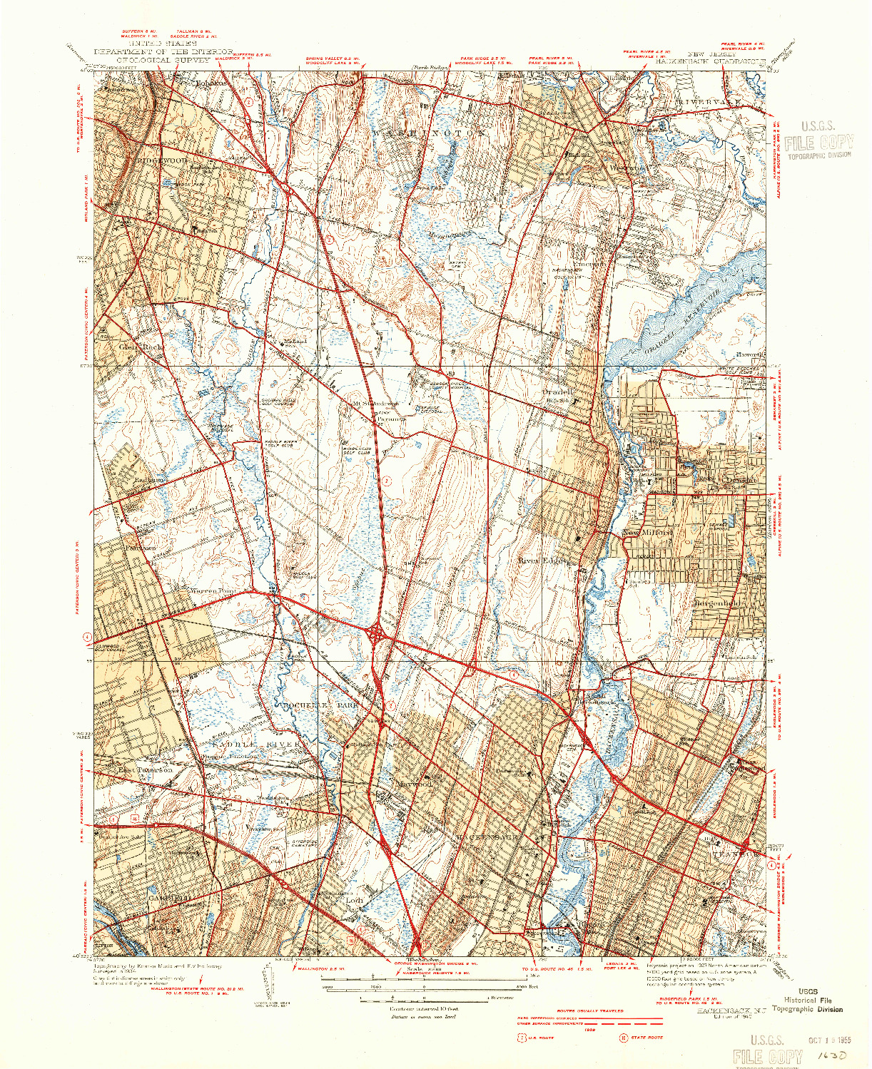 USGS 1:31680-SCALE QUADRANGLE FOR HACKENSACK, NJ 1940