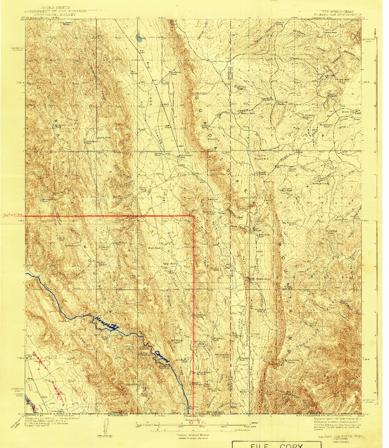 USGS 1:62500-SCALE QUADRANGLE FOR EL PASO GAP, NM 1940