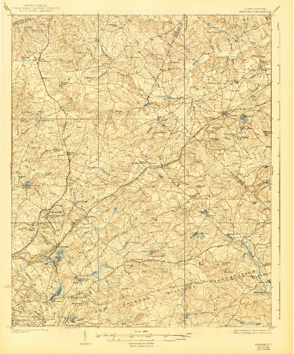 USGS 1:62500-SCALE QUADRANGLE FOR KILLIAN, SC 1937