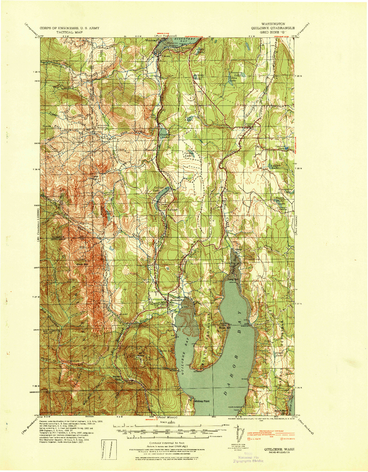 USGS 1:62500-SCALE QUADRANGLE FOR QUILCENE, WA 1940
