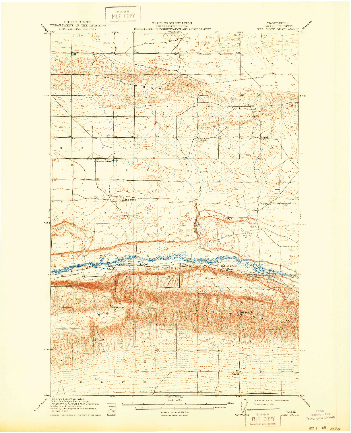 USGS 1:62500-SCALE QUADRANGLE FOR RED ROCK, WA 1911