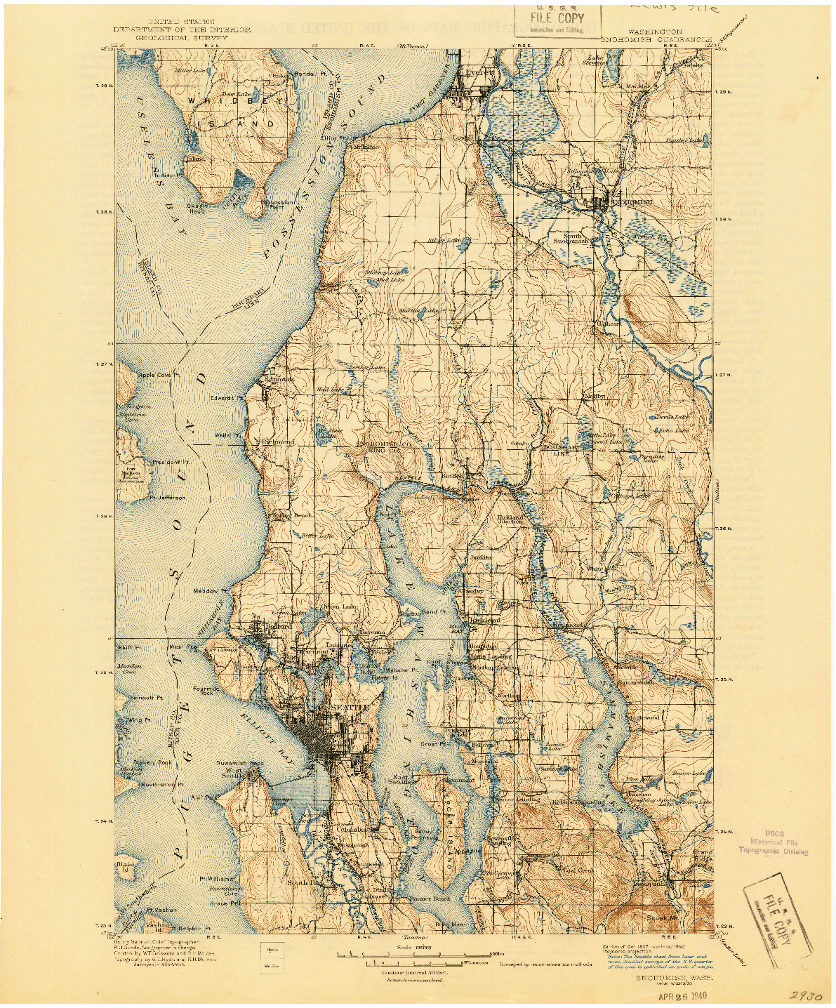 USGS 1:125000-SCALE QUADRANGLE FOR SNOHOMISH, WA 1897