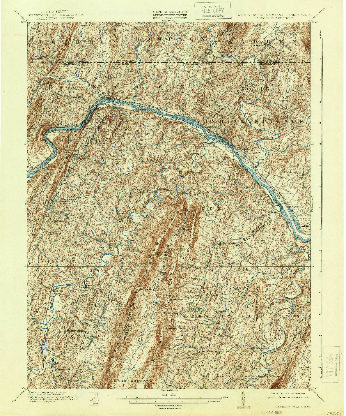 USGS 1:62500-SCALE QUADRANGLE FOR HANCOCK, WV 1901