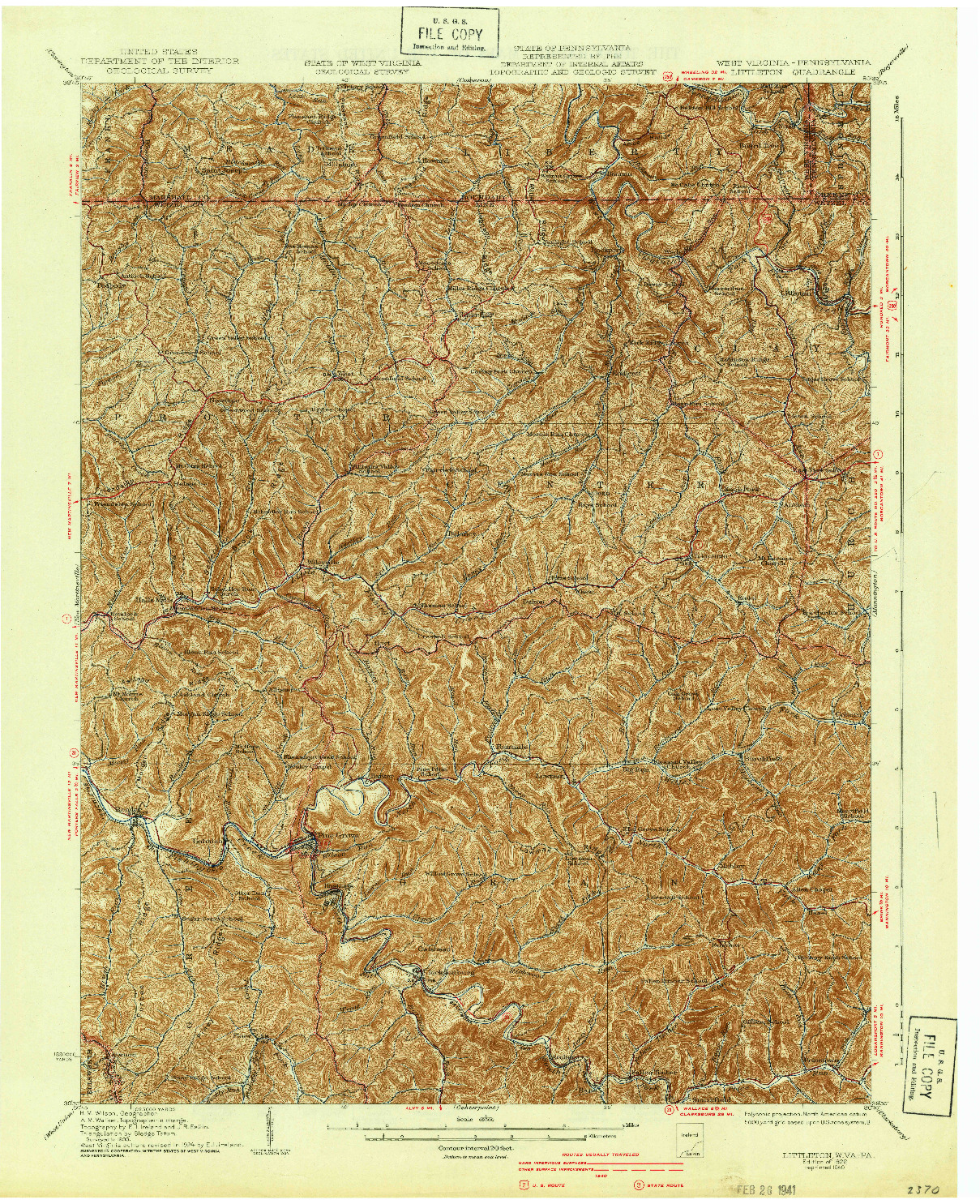 USGS 1:62500-SCALE QUADRANGLE FOR LITTLETON, WV 1926