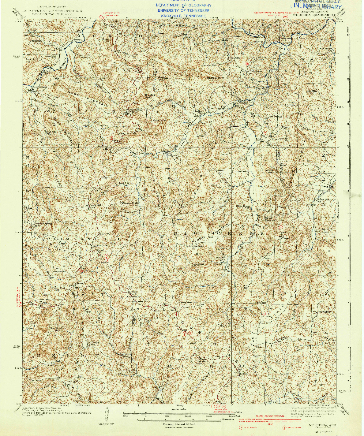 USGS 1:62500-SCALE QUADRANGLE FOR MT JUDEA, AR 1940