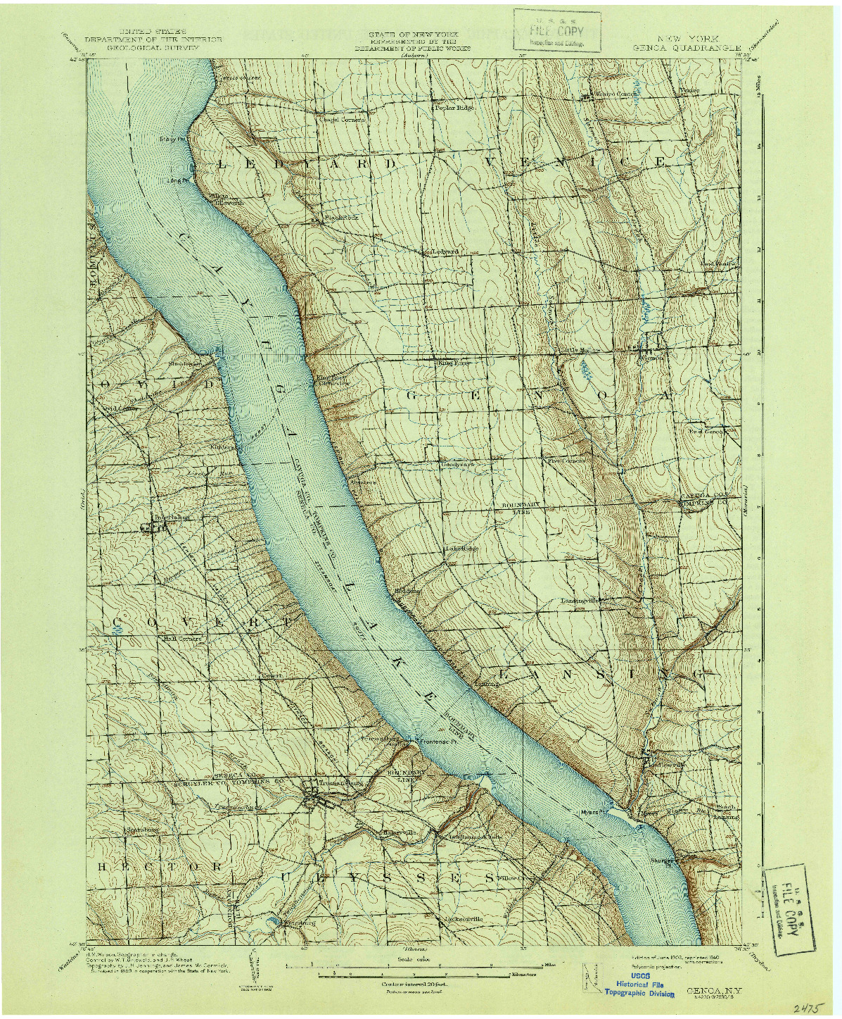 USGS 1:62500-SCALE QUADRANGLE FOR GENOA, NY 1902