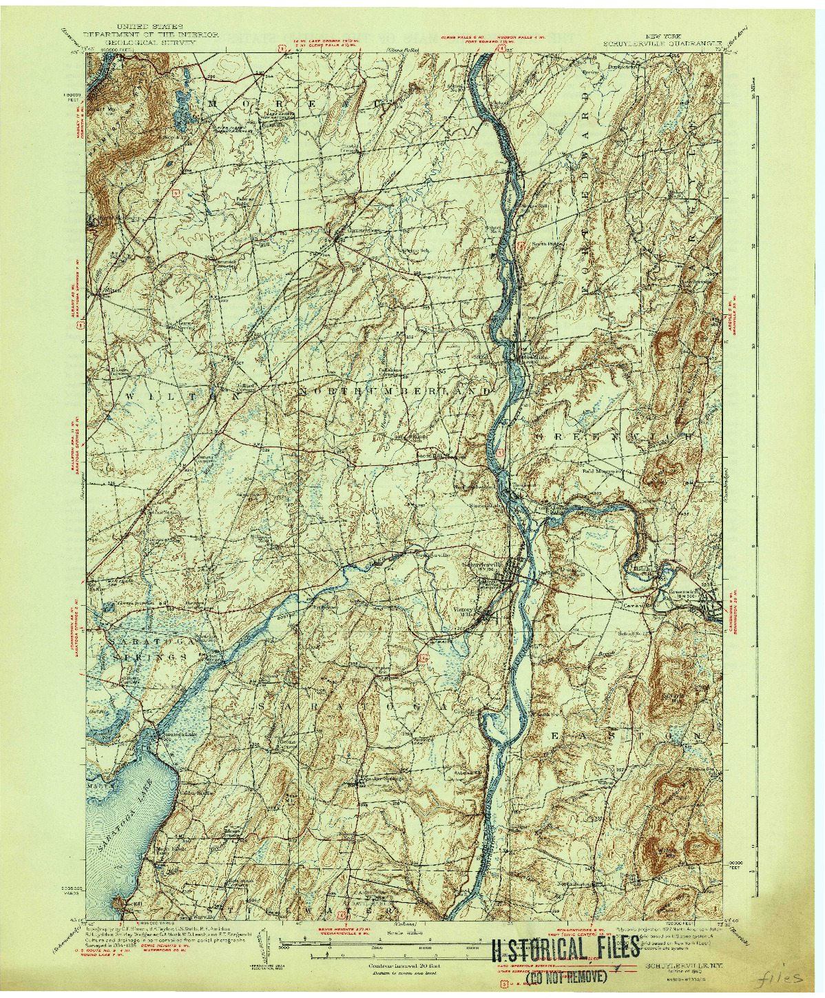 USGS 1:62500-SCALE QUADRANGLE FOR SCHUYLERVILLE, NY 1940