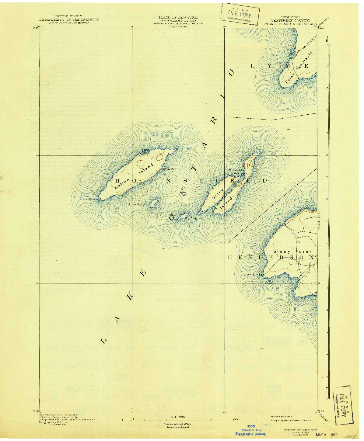 USGS 1:62500-SCALE QUADRANGLE FOR STONY ISLAND, NY 1895