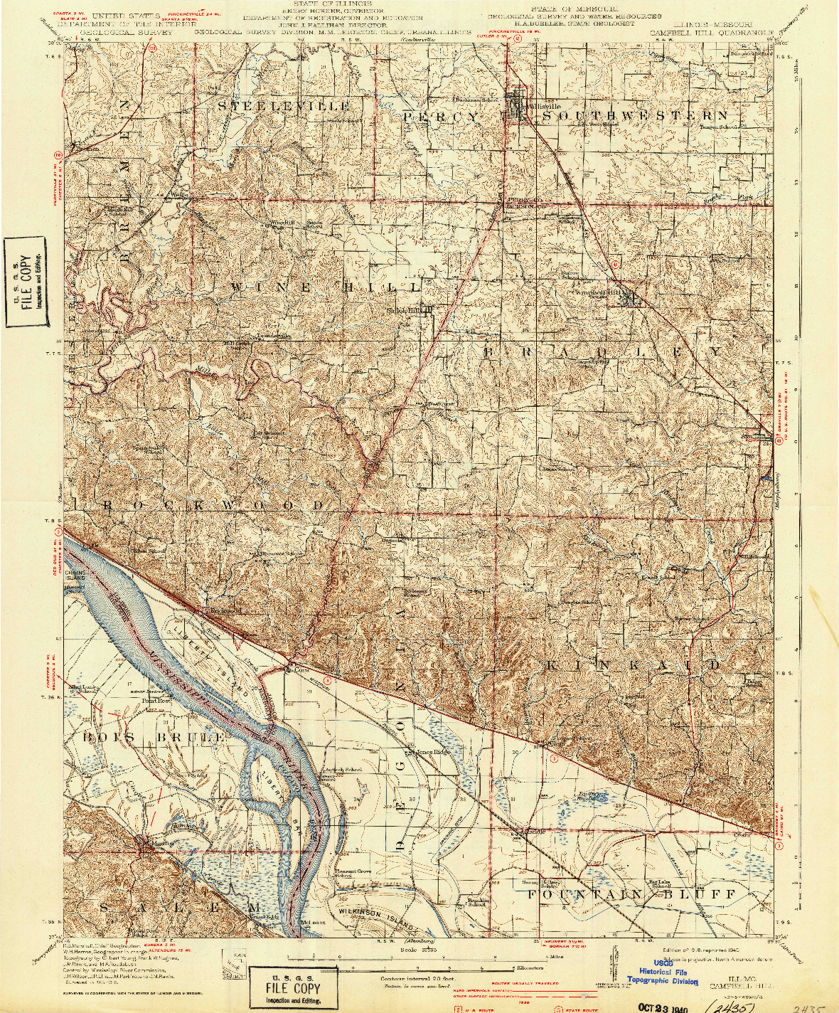 USGS 1:62500-SCALE QUADRANGLE FOR CAMPBELL HILL, IL 1918