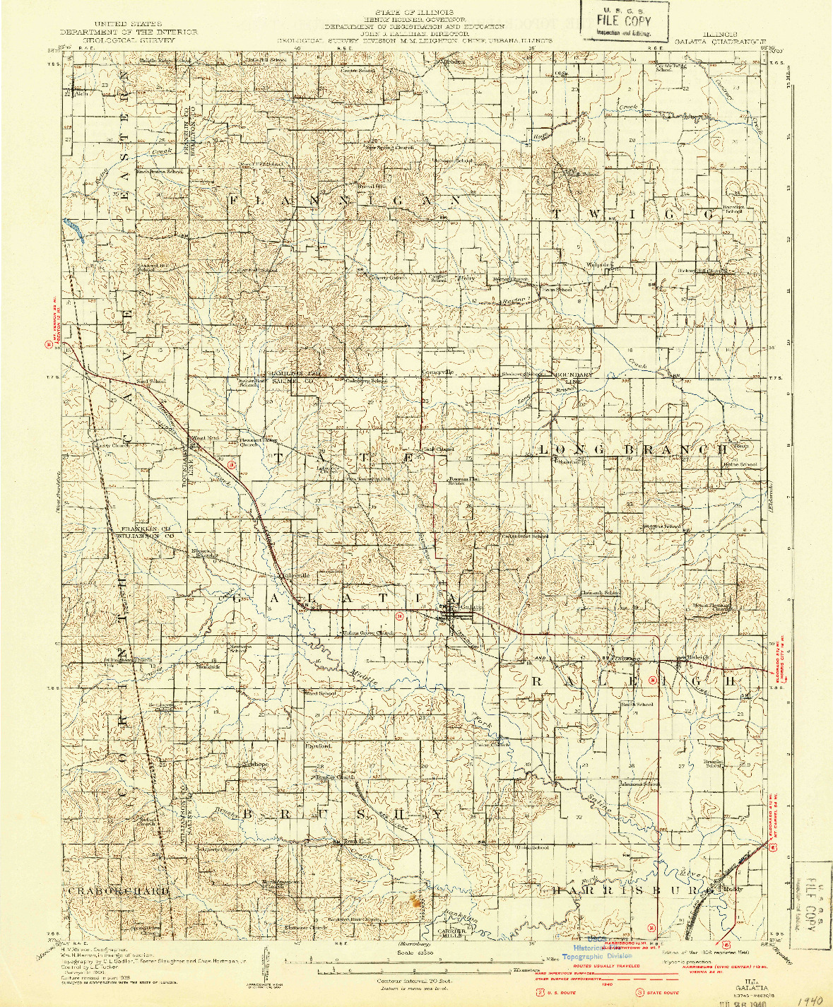 USGS 1:62500-SCALE QUADRANGLE FOR GALATIA, IL 1908