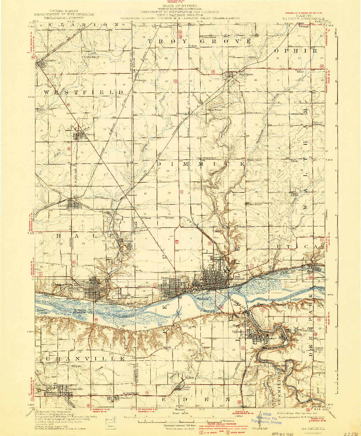 USGS 1:62500-SCALE QUADRANGLE FOR LA SALLE, IL 1913