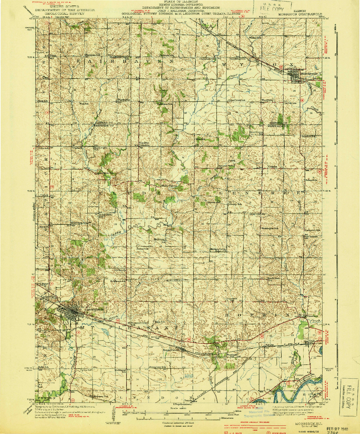 USGS 1:62500-SCALE QUADRANGLE FOR MORRISON, IL 1940