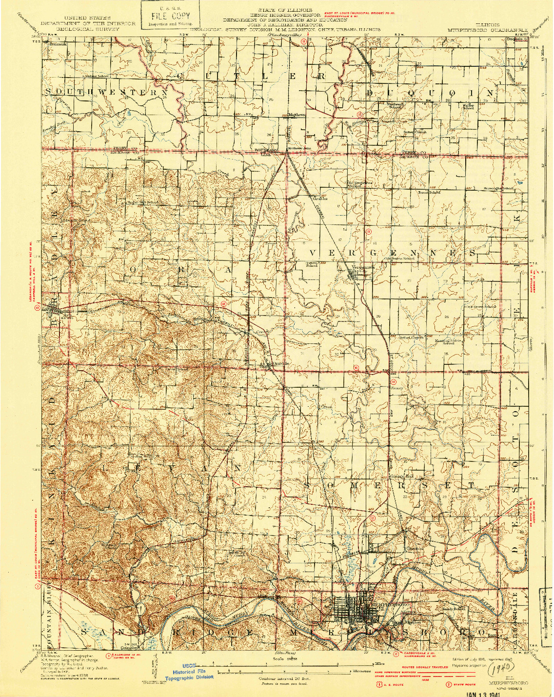 USGS 1:62500-SCALE QUADRANGLE FOR MURPHYSBORO, IL 1910