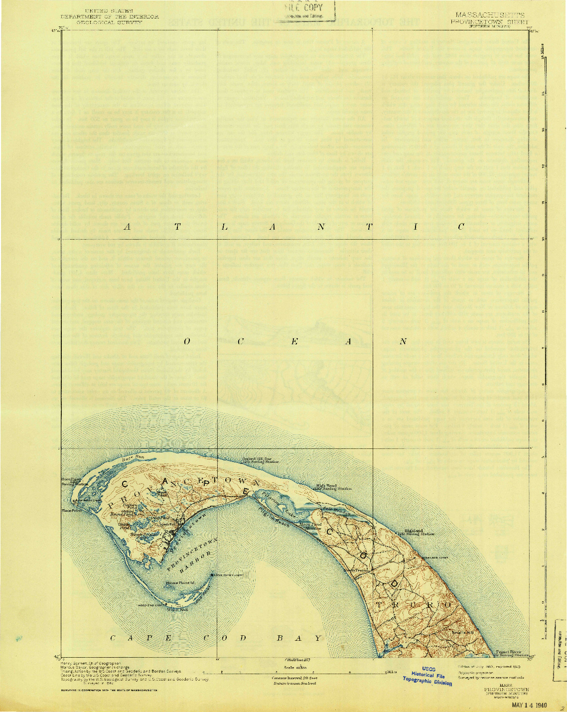 USGS 1:62500-SCALE QUADRANGLE FOR PROVINCETOWN, MA 1898