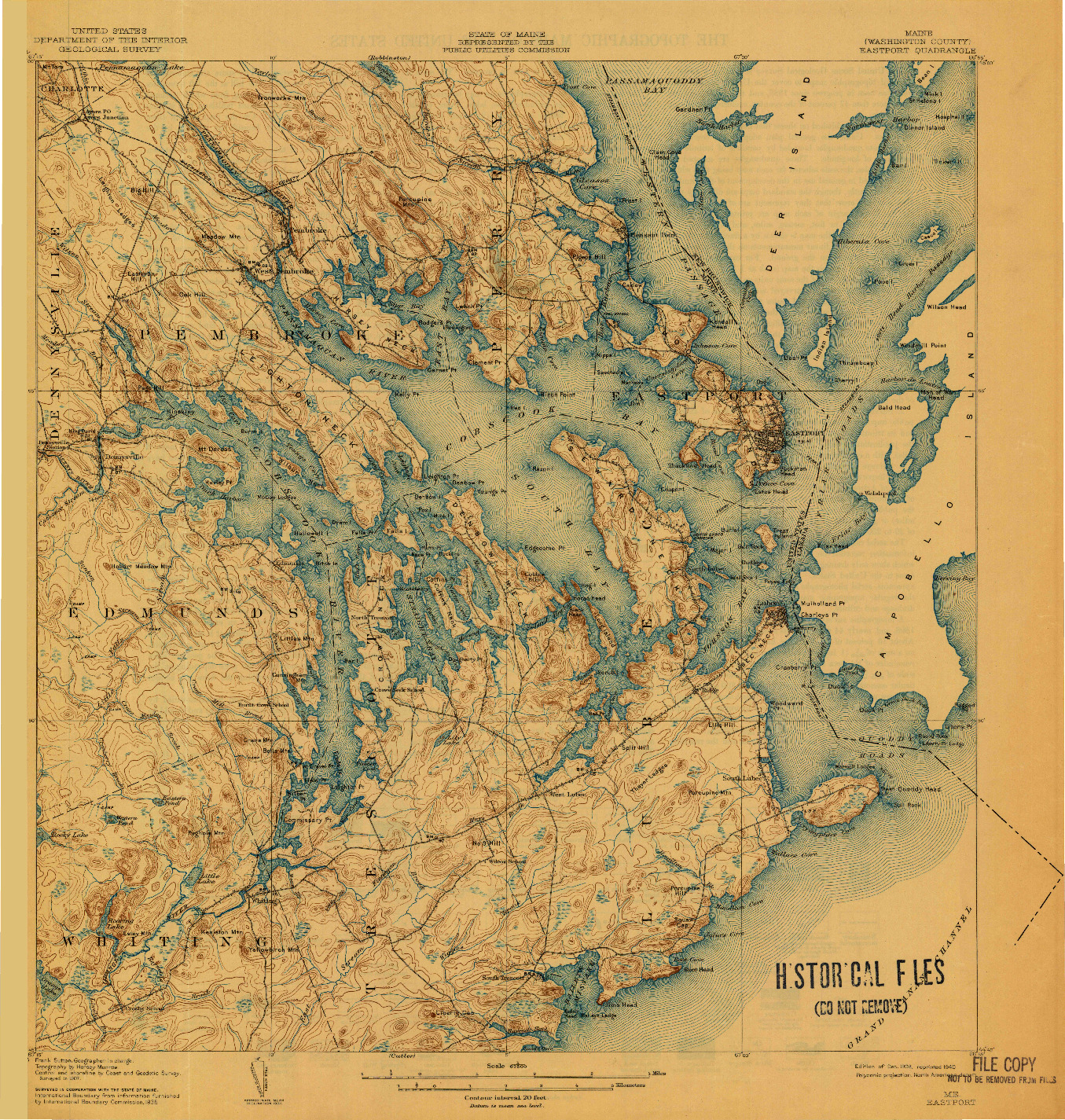 USGS 1:62500-SCALE QUADRANGLE FOR EASTPORT, ME 1908