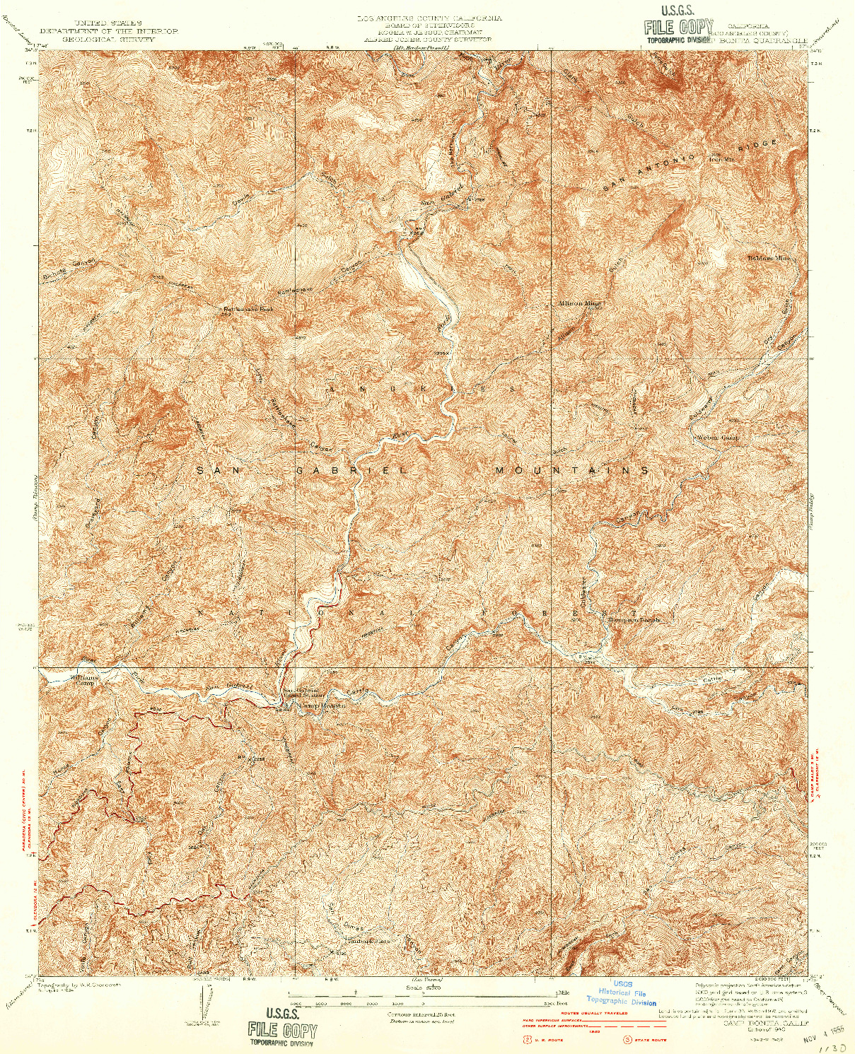 USGS 1:24000-SCALE QUADRANGLE FOR CAMP BONITA, CA 1940