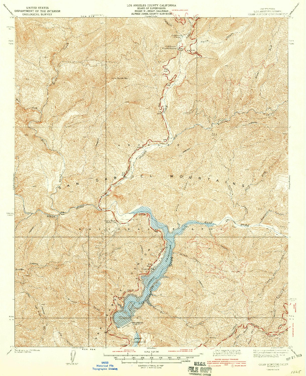 USGS 1:24000-SCALE QUADRANGLE FOR CAMP RINCON, CA 1940