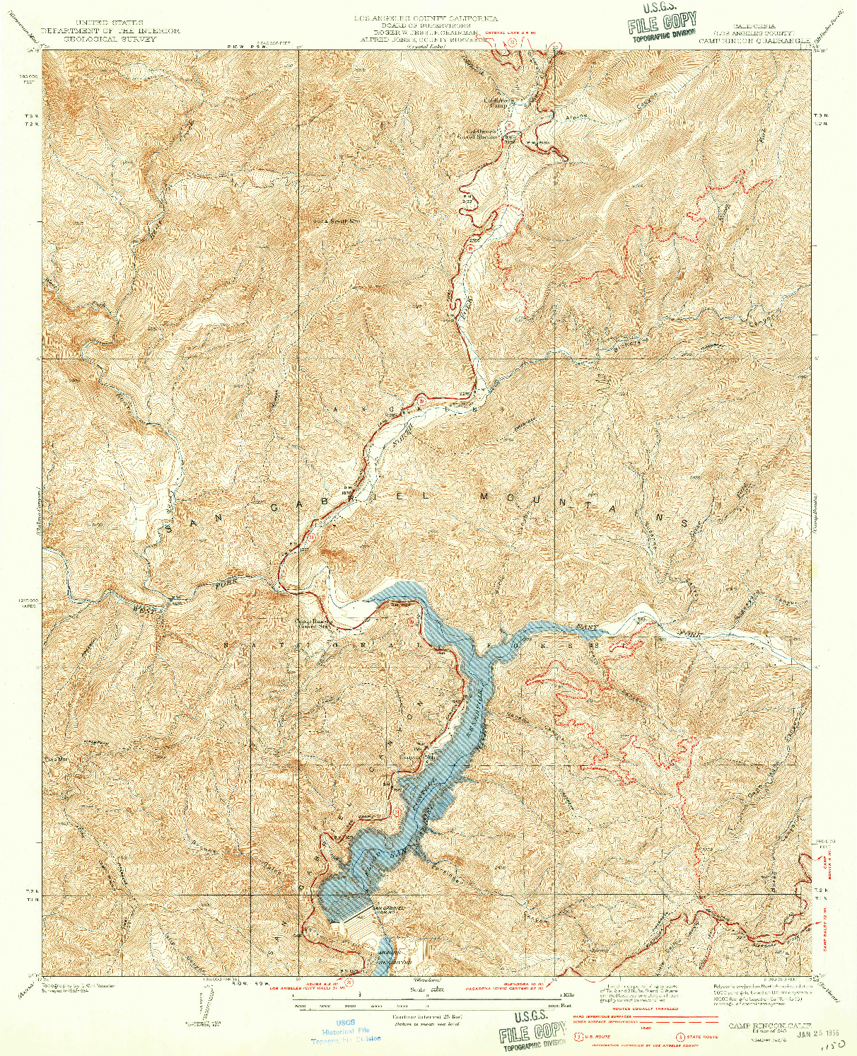 USGS 1:24000-SCALE QUADRANGLE FOR CAMP RINCON, CA 1940