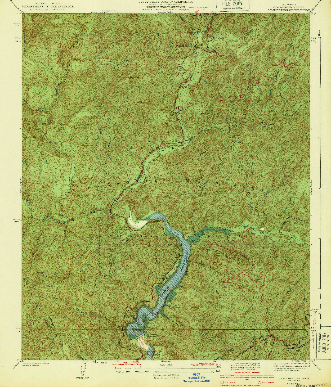 USGS 1:24000-SCALE QUADRANGLE FOR CAMP RINCON, CA 1940