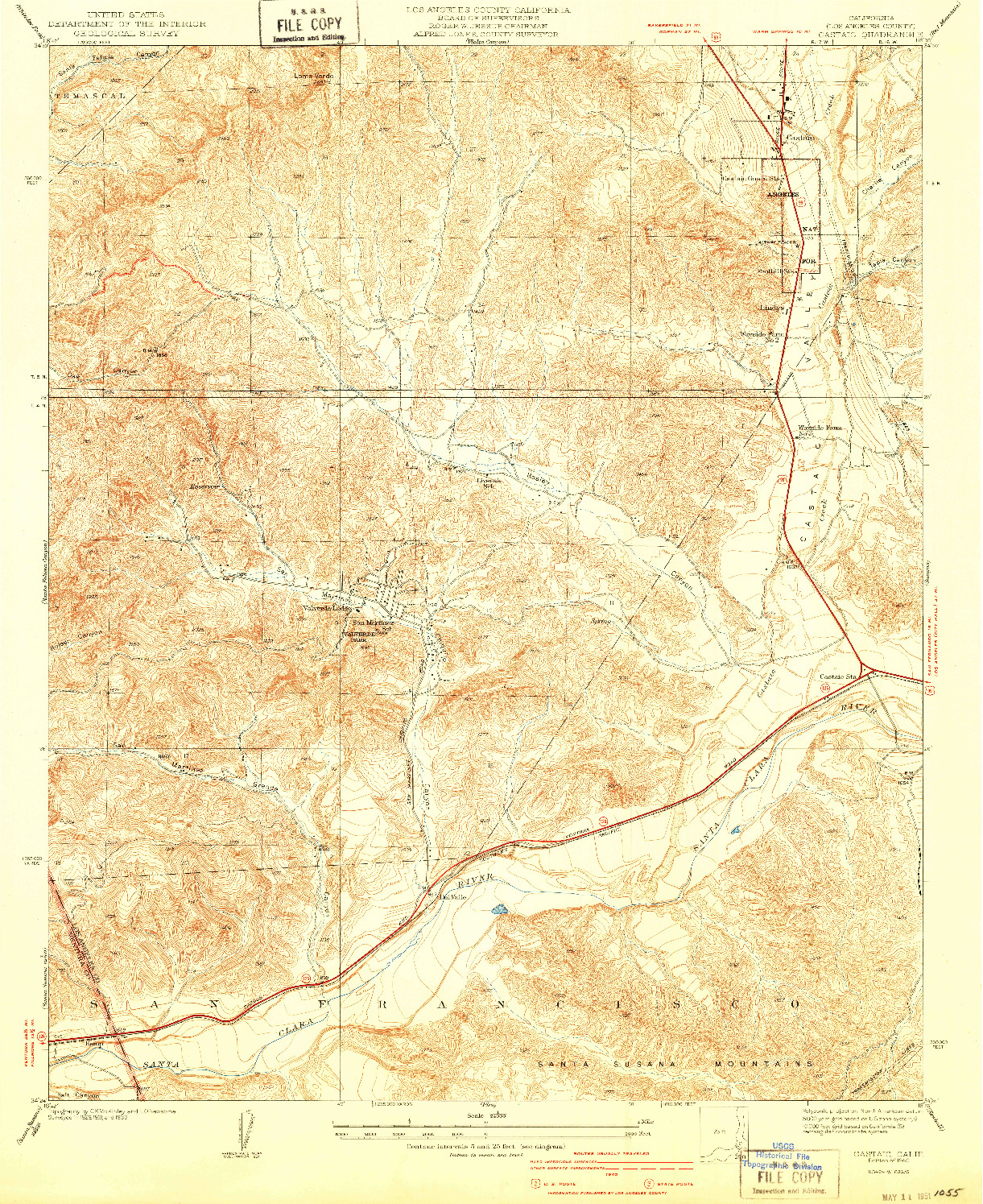 USGS 1:24000-SCALE QUADRANGLE FOR CASTAIC, CA 1940