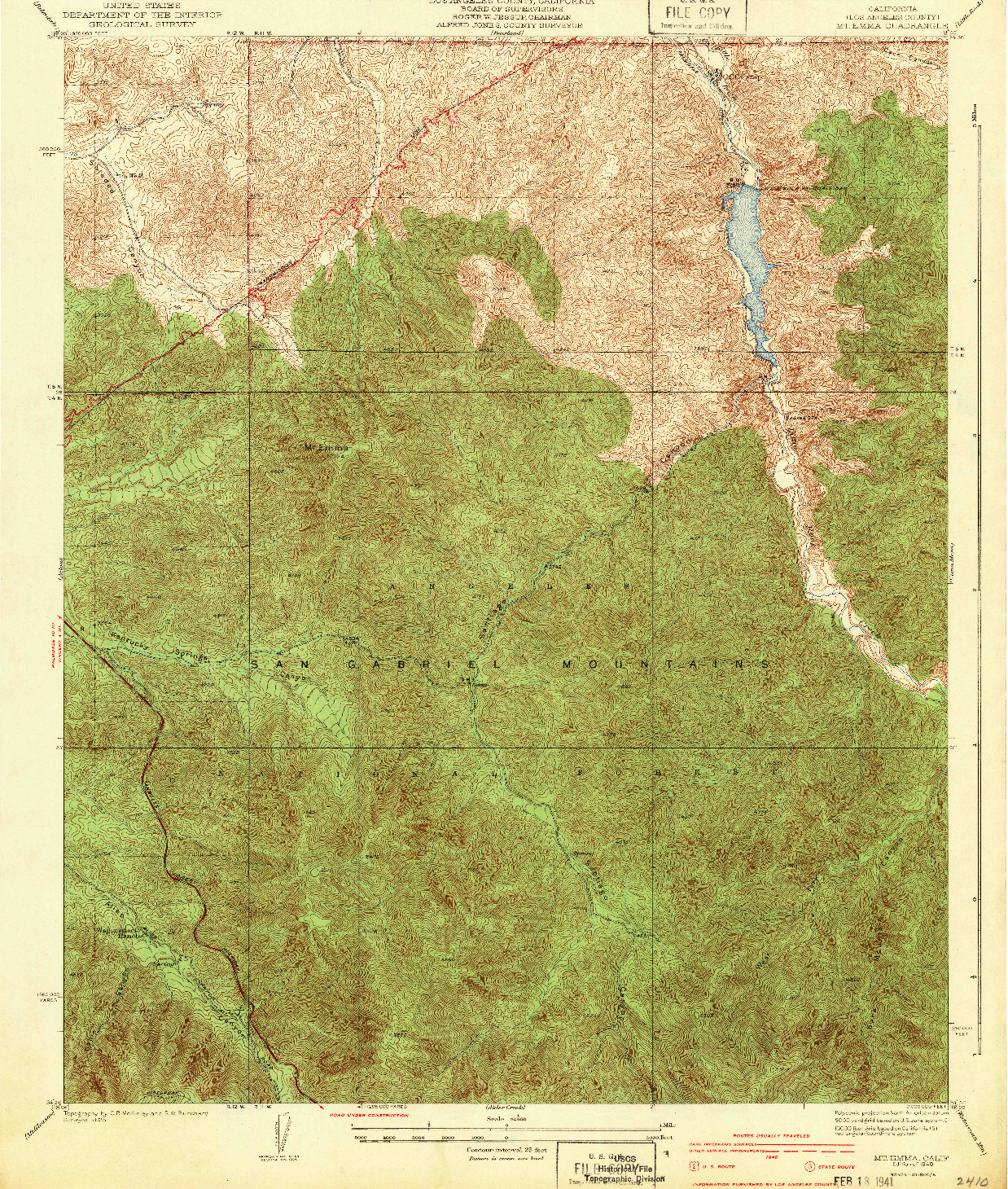 USGS 1:24000-SCALE QUADRANGLE FOR MT. EMMA, CA 1940