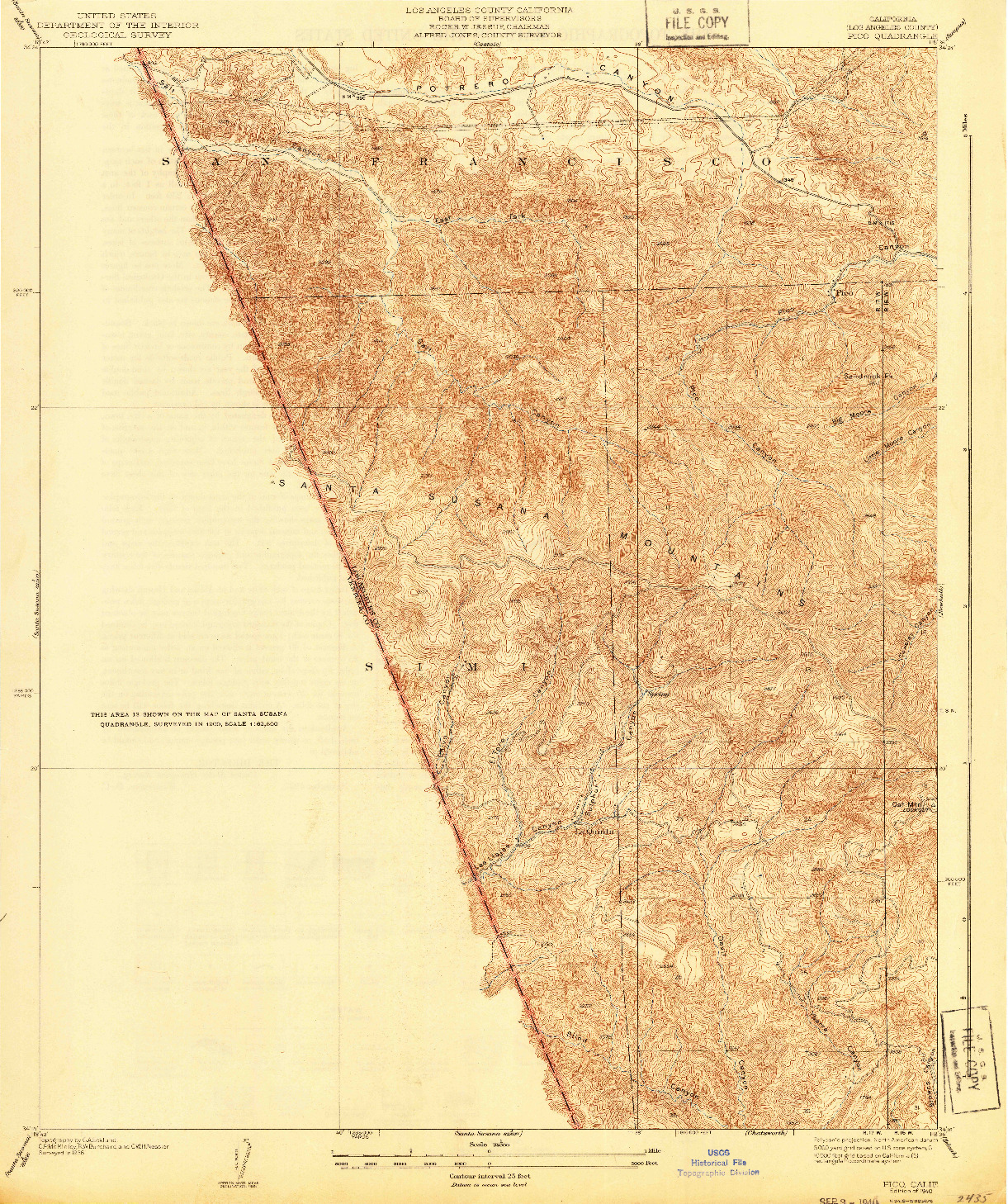 USGS 1:24000-SCALE QUADRANGLE FOR PICO, CA 1940