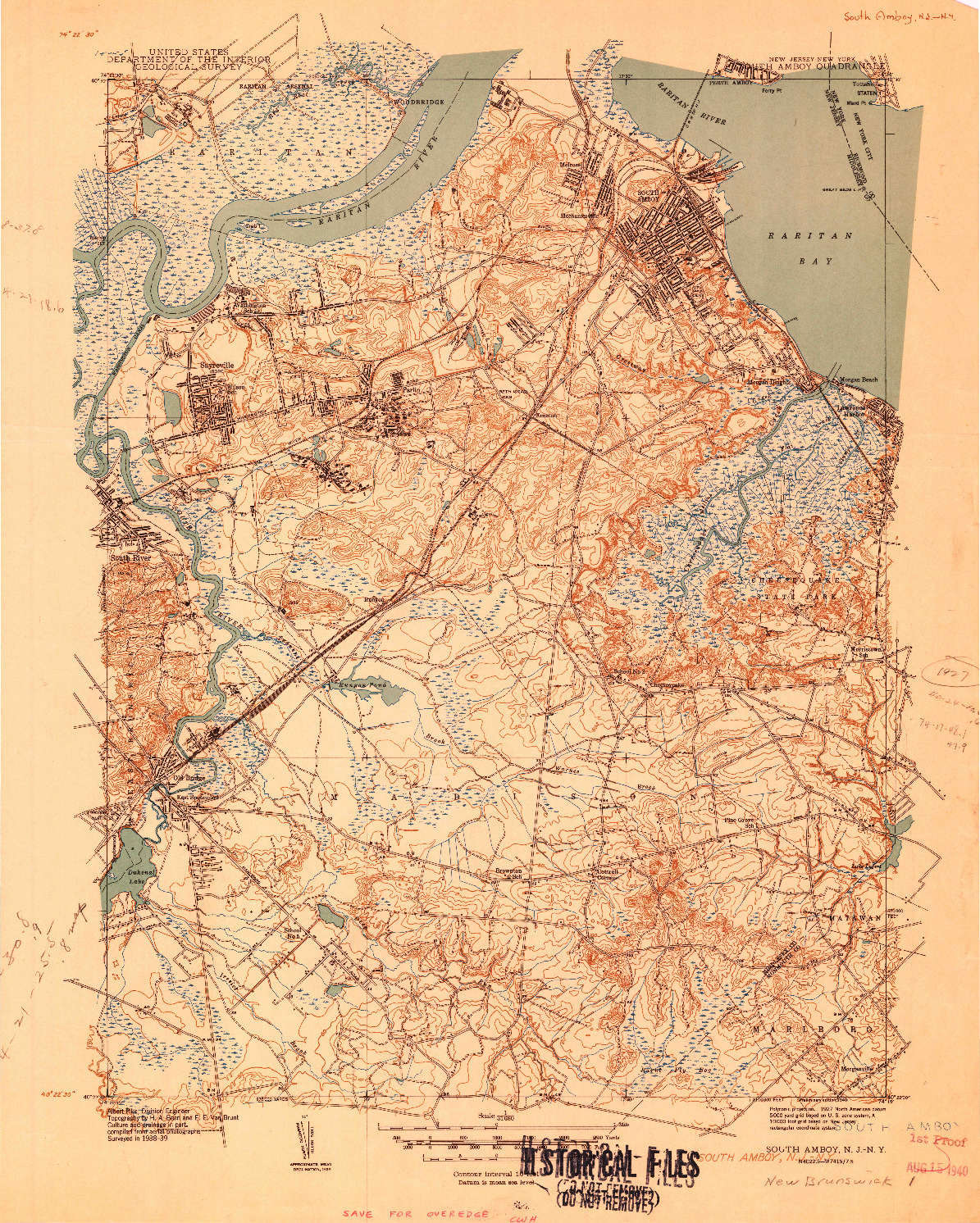 USGS 1:31680-SCALE QUADRANGLE FOR SOUTH AMBOY, NJ 1940