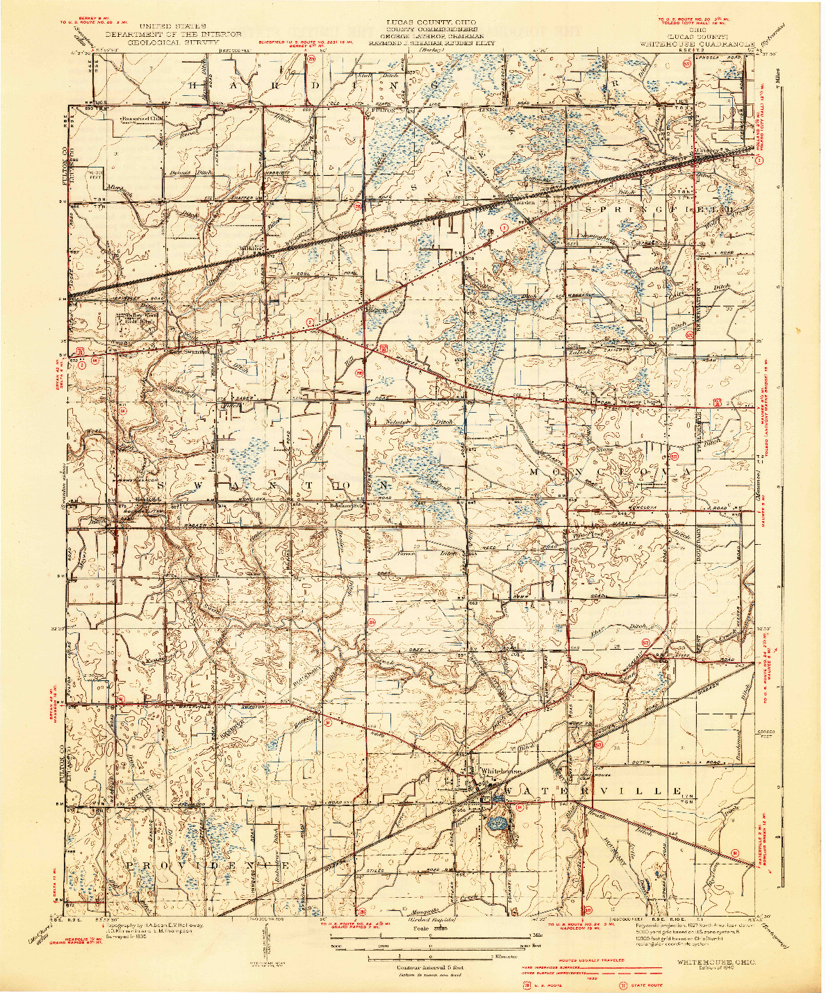 USGS 1:31680-SCALE QUADRANGLE FOR WHITEHOUSE, OH 1940