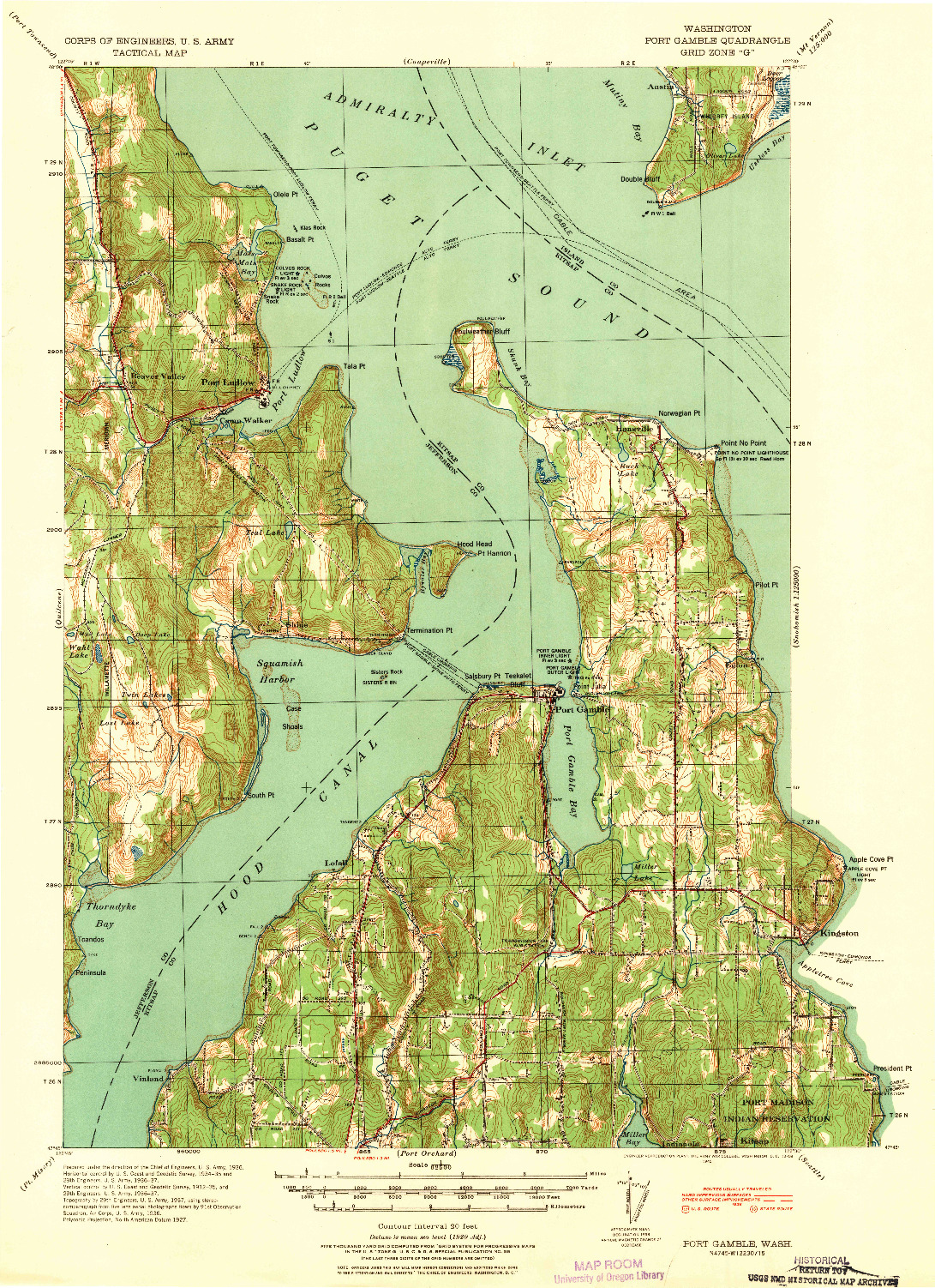 USGS 1:62500-SCALE QUADRANGLE FOR PORT GAMBLE, WA 1940