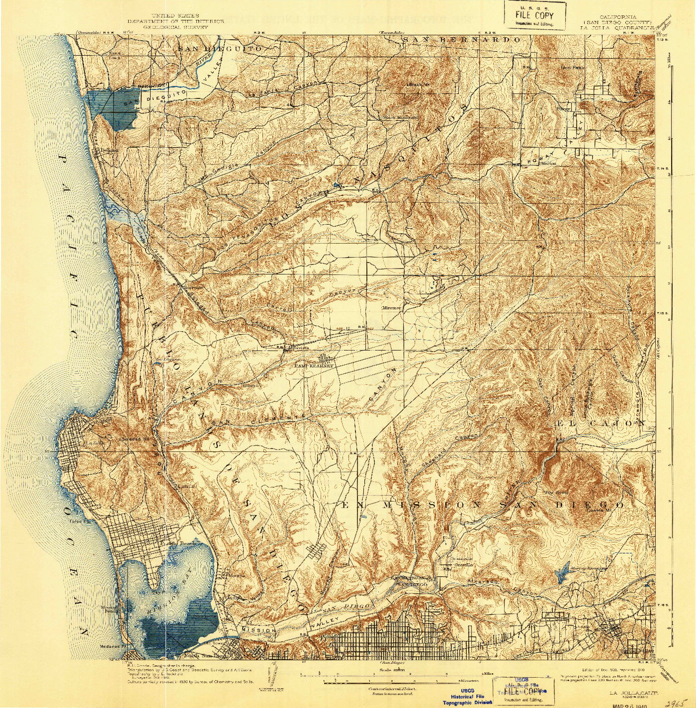 USGS 1:62500-SCALE QUADRANGLE FOR LA JOLLA, CA 1903
