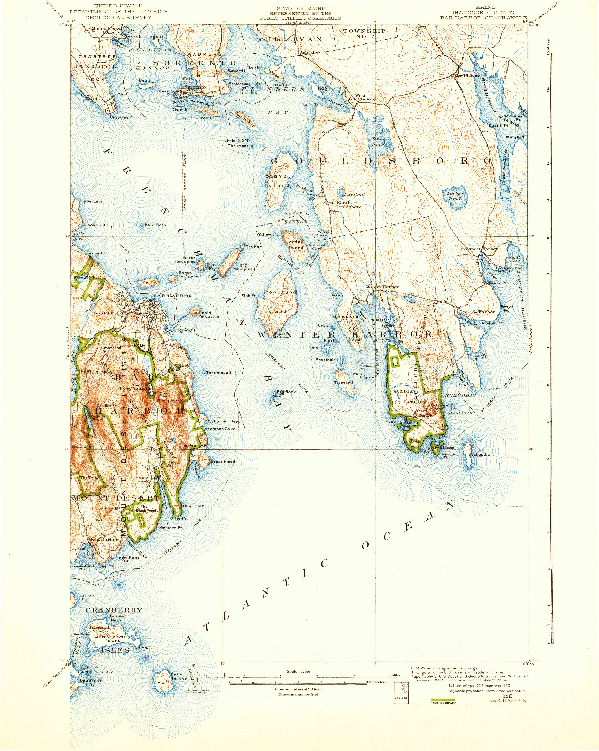 USGS 1:62500-SCALE QUADRANGLE FOR BAR HARBOR, ME 1904