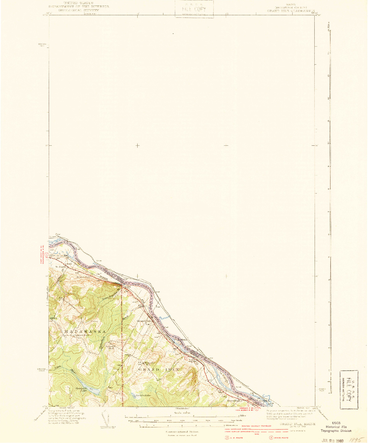 USGS 1:62500-SCALE QUADRANGLE FOR GRAND ISLE, ME 1940