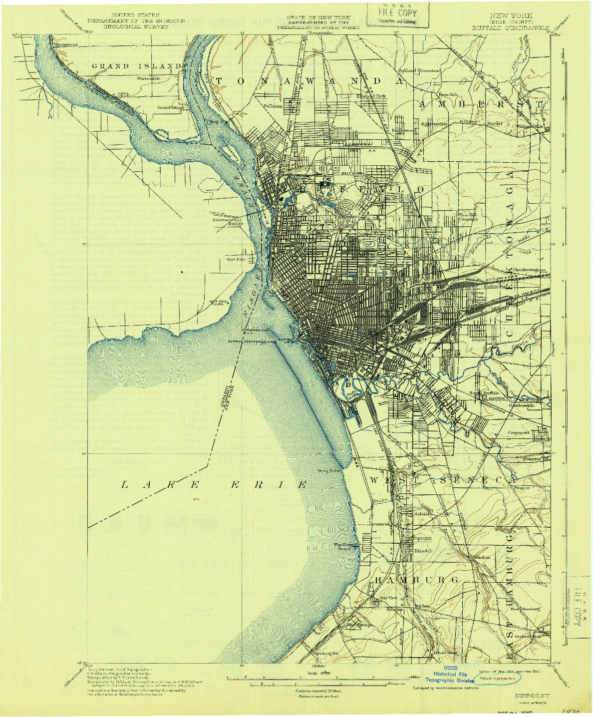 USGS 1:62500-SCALE QUADRANGLE FOR BUFFALO, NY 1901