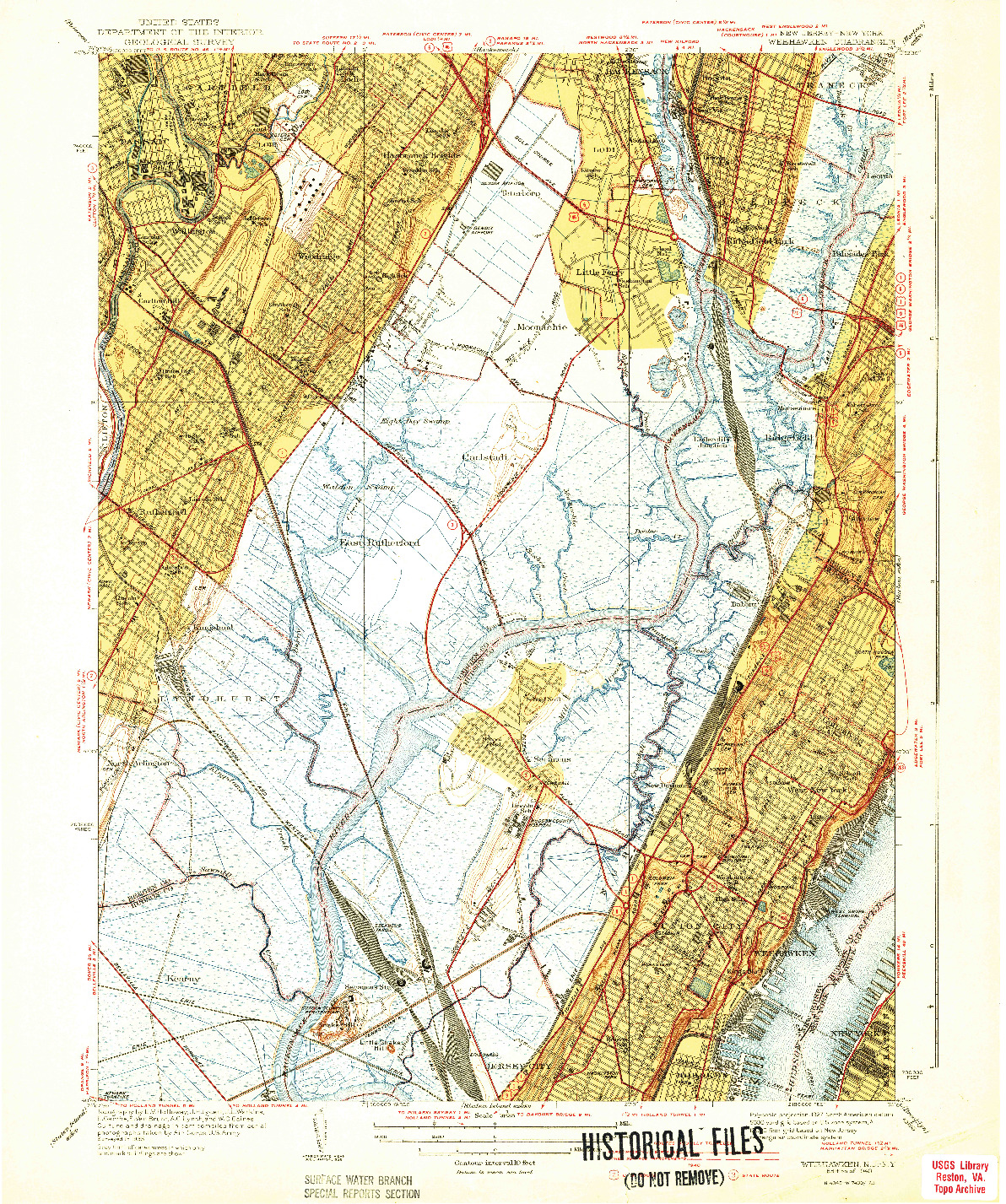 USGS 1:31680-SCALE QUADRANGLE FOR WEEHAWKEN, NJ 1940