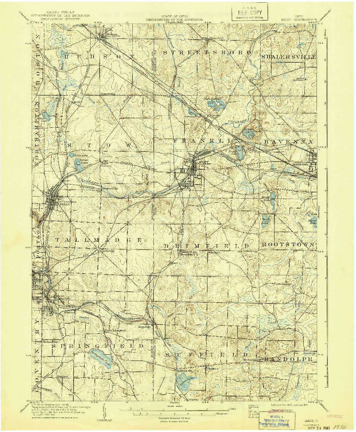 USGS 1:62500-SCALE QUADRANGLE FOR KENT, OH 1906