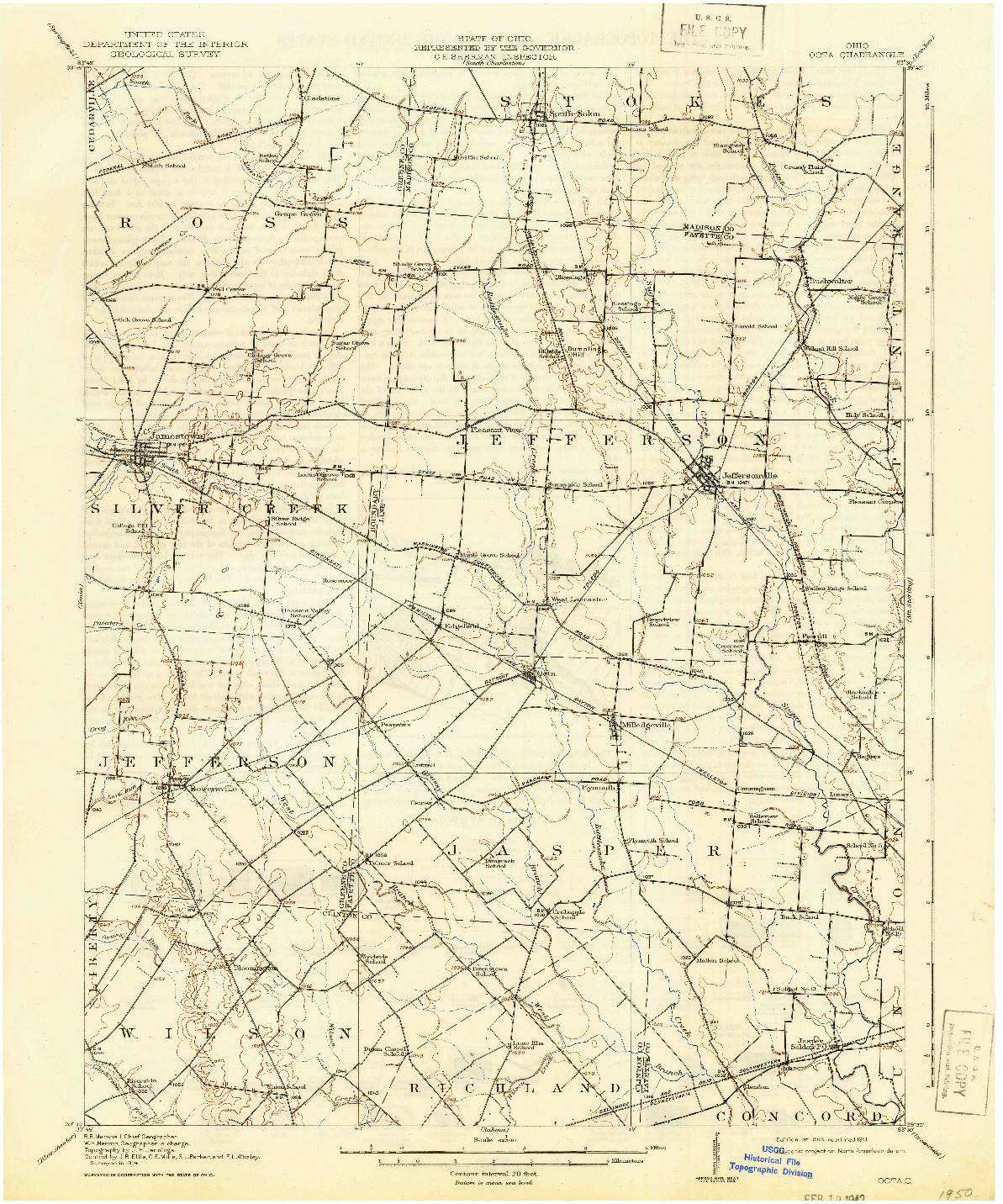 USGS 1:62500-SCALE QUADRANGLE FOR OCTA, OH 1916